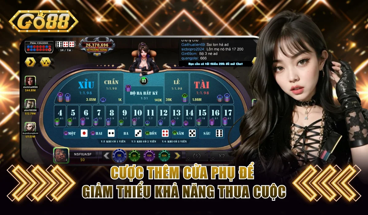 Các Cách Bắt Cầu Tài Xỉu Go88 Chuẩn Và Dễ Thắng Lớn 4 Cược thêm cửa phụ để giảm thiểu khả năng thua cuộc