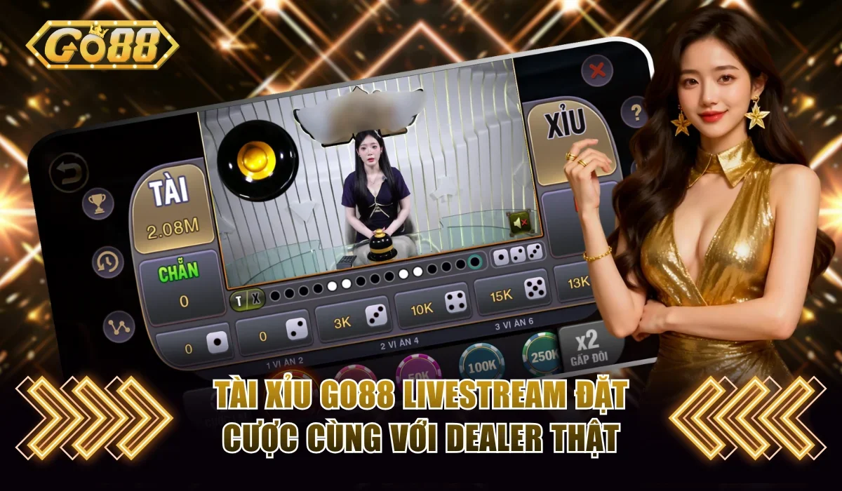 Tài Xỉu Go88 Livestream Đặt Cược Cùng Với Dealer Thật 1 Tài xỉu Go88